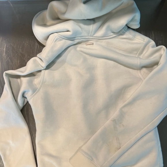 Columbia fleece Jacket womens M, Ivory, Sherpa lining. Front pockets, Hooded - Picture 3 of 9